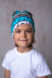 Детская шапка Зигзаг-Голубой