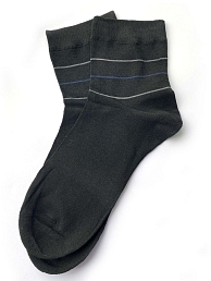 Мужские носки стандарт черные с полосками / 10 пар