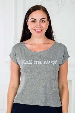 Футболка женская из вискозы Лирика / Серый меланж Call me angel